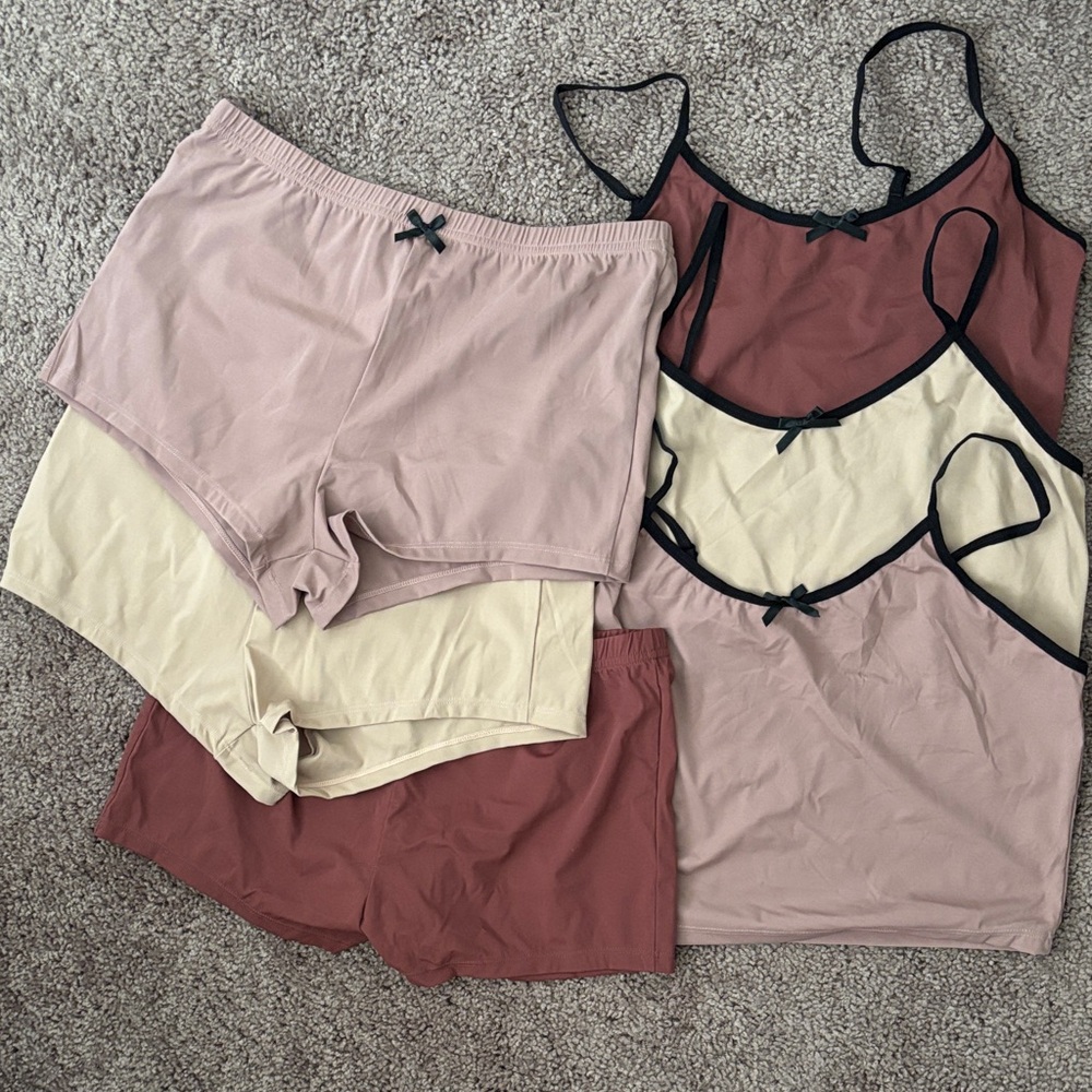 NWOT 6-Piece Pajama Set - Pink, Cream, Rust